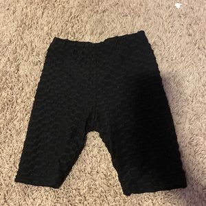 Textured, biker shorts